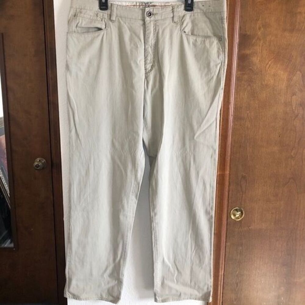 Tommy Bahama Mens Khaki Tan 38x33 Flat Front Chino Lightweight Straight Leg Pant